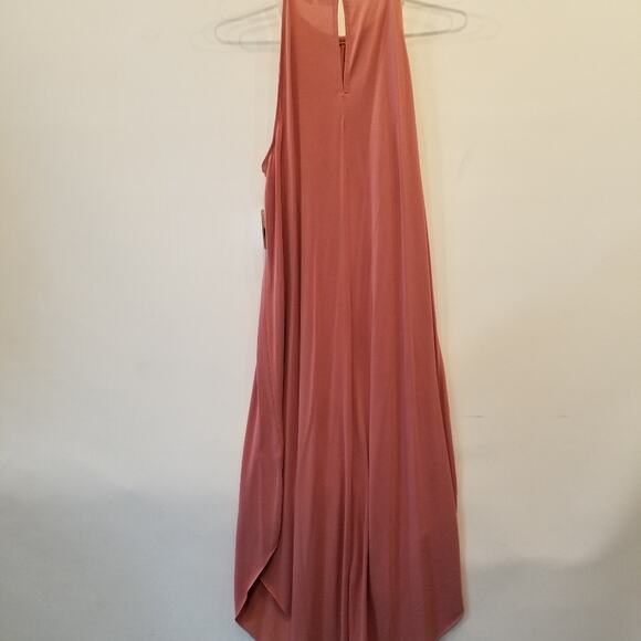 Double Zero NEW Solid Halter Midi Dress Rose Size L - Picture 8 of 11
